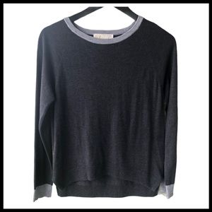 Michael Kors Black and Gray Crew Neck Sweater